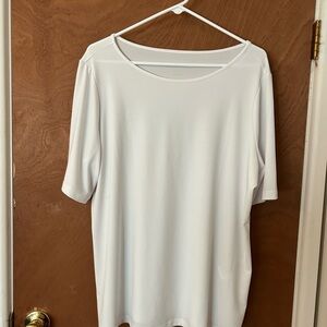 Susan Graver White Short-Sleeve Crewneck Tee